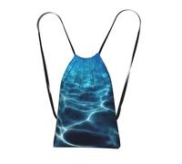 YQxwJL Blue Deep Ocean Print Drawstring Backpack Bags, String Backpack Cinch Sack Bags For Trip Beach For Daily Use