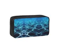 YQxwJL Blue Deep Ocean Print Pencil Box Large Capacity Pencilcase Wear-Resistant Pen Organizer Bag Pouch for Office Makeup