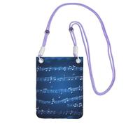 YQxwJL Blue Musical Notes Print Sling Bag For Men Women, Casual Mini Phone Purses, Anti-Theft Phone Bag, For Hiking Travel, Purple, One Size