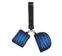 YQxwJL Blue Musical Notes Print Small Wristlet Wallets For Women, Dual Pouch Keychain Wristlet Outdoor Sports Zipper Wrist Bag
