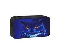 YQxwJL Blue Owl Print Pencil Box Large Capacity Pencilcase Wear-Resistant Pen Organizer Bag Pouch for Office Makeup