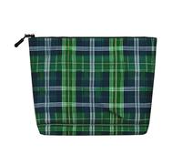 YQxwJL Blue Scottish Tartan print Cosmetic Bag, Makeup Bag Organizer with Zipper Cute Make Up Pouches Travel Szie Toiletry Bag, Black, One Size