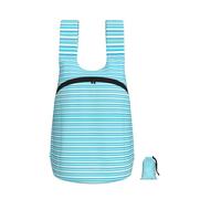 YQxwJL Blue Striped Print Ultra Light Foldable Daypack, Collapsible Portable Rucksack Outdoor Backpack For Daily Shopping
