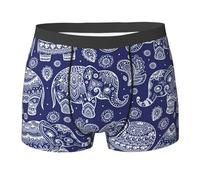 YQxwJL Boho Elephant Print Essentials Mens Underwear Boxer Briefs, Comfortable And Soft Underwear Elasticity Mens Shorts Black