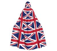 YQxwJL British Flag Print Carnival Cape Robe Cloak, Sorcerer Hooded Cloak, For Adults Halloween Cosplay Costumes
