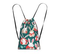 YQxwJL Bunny Rabbits Print Drawstring Backpack Foldable Drawstring Bag Large Capacity Gym Bag Track Bag For Women Men