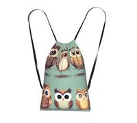 YQxwJL Cartoon Owls Cute Print Drawstring Backpack Foldable Drawstring Bag Large Capacity Gym Bag Track Bag For Women Men