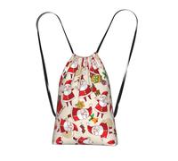 YQxwJL Christmas Cartoon Santa Claus Print Drawstring Backpack Bags, String Backpack Cinch Sack Bags For Trip Beach For Daily Use