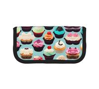 YQxwJL Colorful Cupcakes Print Canvas Fountain Pen Pouch Stylish Pen Case Organizer Bag Makeup Bags,For Everyday Travel