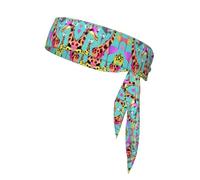 YQxwJL Colorful Giraffe Fans Lovers Print Head Tie Headbands For Men Women, Adjustable Bandana Sweatbands Hair Wrap Bands For Sports