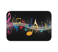 YQxwJL Colorful Musical Note Print Entryway Carpets, All-Weather Indoor Mats For Front Door Rugs, Non-Slip Porch Patio Doormat