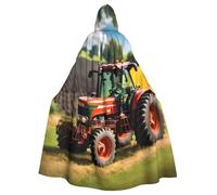 YQxwJL Company Farm Tractors Print Carnival Cape Robe Cloak, Sorcerer Hooded Cloak, For Adults Halloween Cosplay Costumes