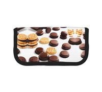 YQxwJL Cookies Chocolate Chip Biscuits Print Canvas Fountain Pen Pouch Stylish Pen Case Organizer Bag Makeup Bags,For Everyday Travel