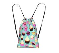 YQxwJL Cupcake Pattern Print Drawstring Backpack Foldable Drawstring Bag Large Capacity Gym Bag Track Bag For Women Men