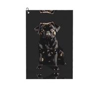 YQxwJL Cute Black Pug Dog Print Funny Golf Towel,Premium Towel,Microfiber Waffle Pattern Towels,Golf Gift for Men