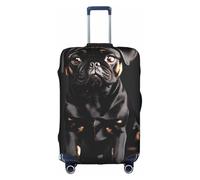 YQxwJL Cute Black Pug Dog-Standard-Scale-2_00x Print Travel Luggage Cover, Elastic Suitcase Cover Protector, For 18-32 Inch Baggage Suitcase, White, M