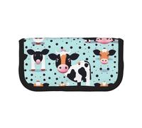 YQxwJL Cute Cow Polka Dot Print Canvas Fountain Pen Pouch Stylish Pen Case Organizer Bag Makeup Bags,For Everyday Travel