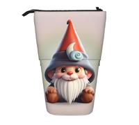 YQxwJL Cute Gnome Hat Print Zippered Pencil Pouch Organizers Telescopic Pencil Bag Pen Holder Stationery Case For Office