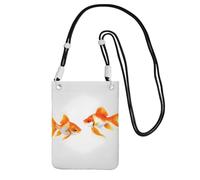 YQxwJL Cute Goldfish Print Sling Bag For Men Women, Casual Mini Phone Purses, Anti-Theft Phone Bag, For Hiking Travel, Black, One Size
