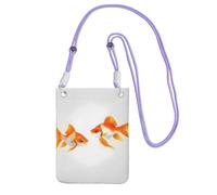YQxwJL Cute Goldfish Print Sling Bag For Men Women, Casual Mini Phone Purses, Anti-Theft Phone Bag, For Hiking Travel, Purple, One Size