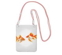 YQxwJL Cute Goldfish Print Sling Bag For Men Women, Casual Mini Phone Purses, Anti-Theft Phone Bag, For Hiking Travel, Pink, One Size