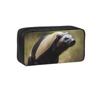 YQxwJL Cute Honey Badger Print Big Capacity Pencil Case Pen Pouch, 600d Oxford Fabric Pencil Bag With Sturdy Zipper School Supplies