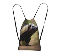 YQxwJL Cute Honey Badger Print Drawstring Backpack Foldable Drawstring Bag Large Capacity Gym Bag Track Bag For Women Men