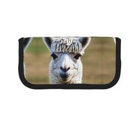 YQxwJL Cute Llama Pattern Print Canvas Fountain Pen Pouch Stylish Pen Case Organizer Bag Makeup Bags,For Everyday Travel