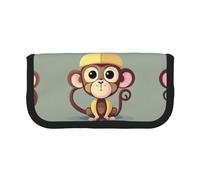 YQxwJL Cute Monkey Print Canvas Fountain Pen Pouch Stylish Pen Case Organizer Bag Makeup Bags,For Everyday Travel