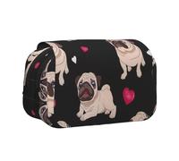YQxwJL Cute Pug print Pen Bags Pencil Bag Pouch Case,Pencil Pouch Organizer for Office College Daily Use