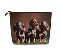 YQxwJL Dachshund Weiner dog print Cosmetic Bag, Makeup Bag Organizer with Zipper Cute Make Up Pouches Travel Szie Toiletry Bag, Black, One Size