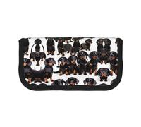 YQxwJL Dachshund Weiner Pet Dog Print Canvas Fountain Pen Pouch Stylish Pen Case Organizer Bag Makeup Bags,For Everyday Travel