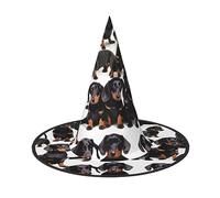 YQxwJL Dachshund Weiner Pet Dog Print Halloween Witch Cap,Wizard Hat,Witch Hats Decorations,Hanging Floating Porch Yard Decor