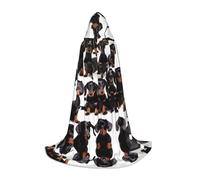 YQxwJL Dachshund Weiner Pet Dog Print Hooded Cloak,Unisex Cape,Witch Wizard Cape,Vampire Cape For Halloween Cosplay Costumes