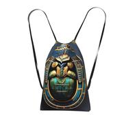 YQxwJL Egyptian Scarab Print Drawstring Backpack Foldable Drawstring Bag Large Capacity Gym Bag Track Bag For Women Men
