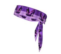 YQxwJL Elegant Purple High Heels Lipstick Print Headbands for Men Women Adjustable Bandana Sweatbands Hair Bands for Sports