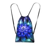 YQxwJL Fantasy Blue Flower Print Drawstring Backpack Bags, String Backpack Cinch Sack Bags For Trip Beach For Daily Use