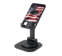 YQxwJL Firefighter American Flag Print Rotating Phone Stand,Adjustable Foldable Phone Holder, Cell Phone Stand, for Office Home