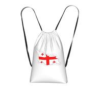 YQxwJL Flag Map Of Georgia Print Drawstring Backpack Foldable Drawstring Bag Large Capacity Gym Bag Track Bag For Women Men