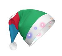 YQxwJL Flag Of Azerbaijan Print Hat Light Up Christmas Felt Elf Hat Led Hats Adults For Women Men, Great Holiday Gift