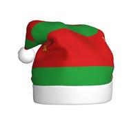 YQxwJL Flag Of Belarus Print Santa Hat, Christmas Hats Adult, Xmas Holiday Hats For Women Men, Cozy Holiday Party Headwear