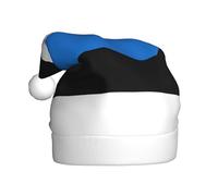 YQxwJL Flag Of Estonia Print Santa Hat, Christmas Hats Adult, Xmas Holiday Hats For Women Men, Cozy Holiday Party Headwear