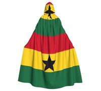 YQxwJL Flag Of Ghana Print Carnival Cape Robe Cloak, Sorcerer Hooded Cloak, For Adults Halloween Cosplay Costumes