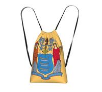 YQxwJL Flag Of New Jersey Print Drawstring Backpack Foldable Drawstring Bag Large Capacity Gym Bag Track Bag For Women Men
