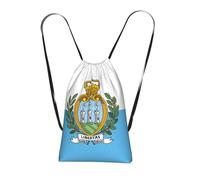 YQxwJL Flag Of San Marino Print Drawstring Backpack Foldable Drawstring Bag Large Capacity Gym Bag Track Bag For Women Men