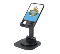 YQxwJL Flag of San Marino Print Rotating Phone Stand,Adjustable Foldable Phone Holder, Cell Phone Stand, for Office Home