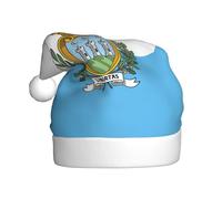 YQxwJL Flag Of San Marino Print Santa Hat, Christmas Hats Adult, Xmas Holiday Hats For Women Men, Cozy Holiday Party Headwear