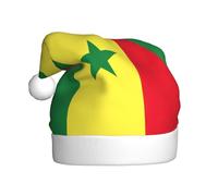 YQxwJL Flag Of Senegal Print Santa Hat, Christmas Hats Adult, Xmas Holiday Hats For Women Men, Cozy Holiday Party Headwear