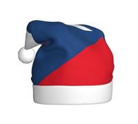 YQxwJL Flag Of The Czech Republic Print Santa Hat, Plush Christmas Hats, Holiday Festive Headwear, For Christmas Parties Everyday Wear