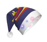 YQxwJL Flag Of The Kingdom Of Hawaii Print Hat Light Up Christmas Felt Elf Hat Led Hats Adults For Women Men, Great Holiday Gift
